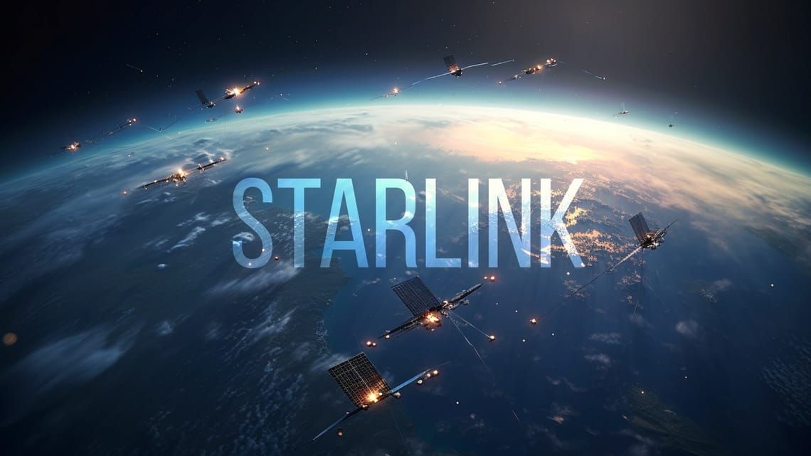 Antena Starlink instalada em ambiente rural moderno